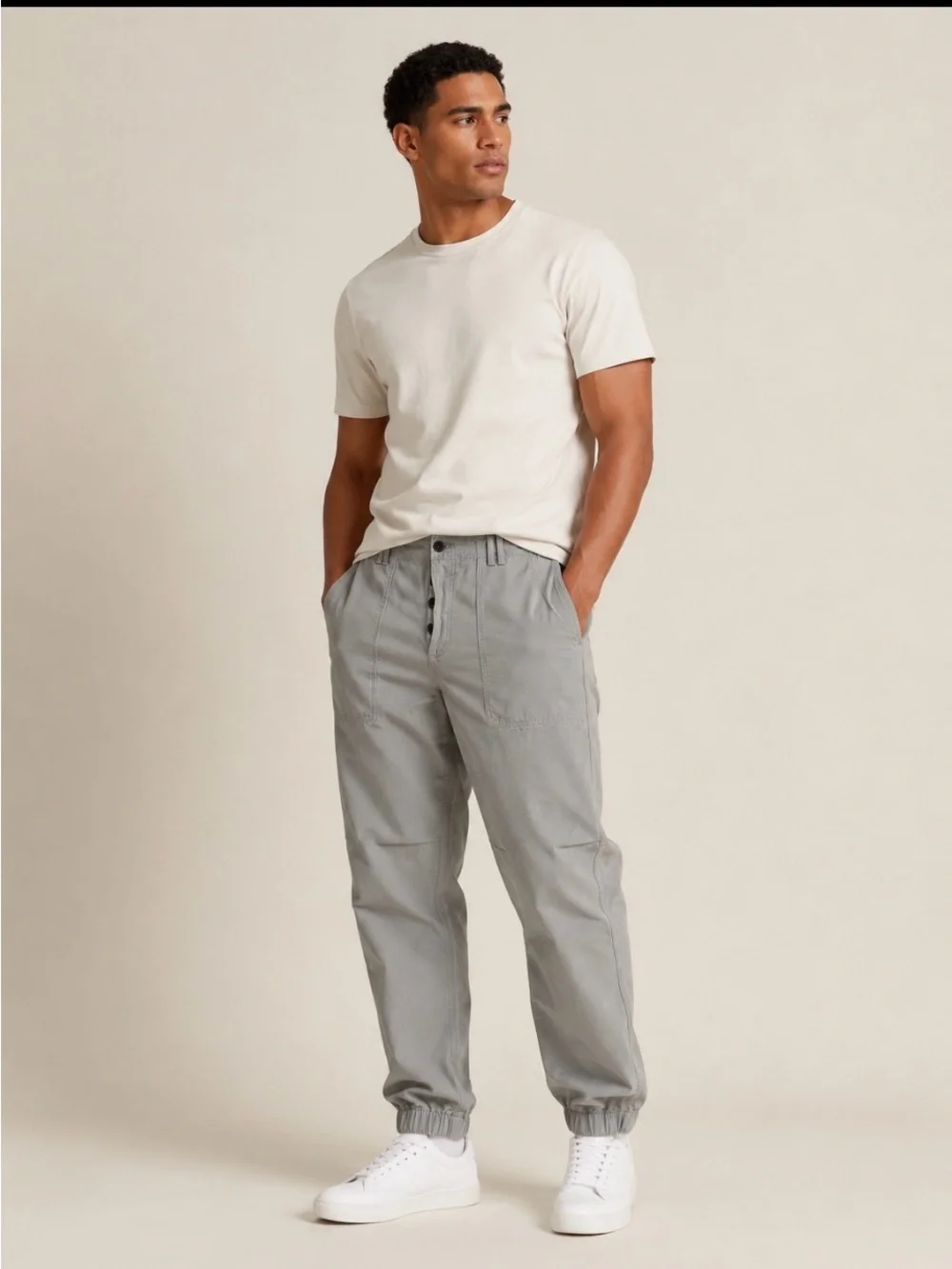 Citizens of Humanity 100% Cotton Cropped Utility Pants Size 30 Beige/Taupe